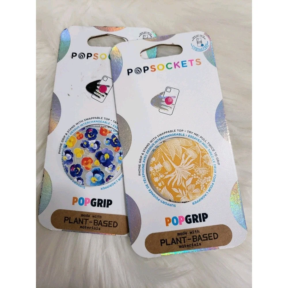 LOT 2 PopSockets Cell Phone Grip Stand Botanical Garden boho floral leaves fall‎